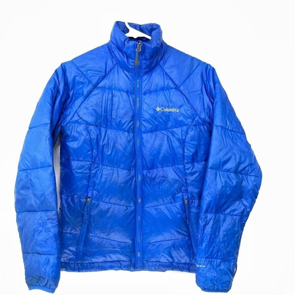 Columbia Women's XS Down Feather Jacket Omni Heat Interchange Turbodown Blue - Picture 10 of 11